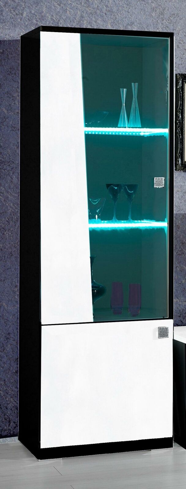 Edle Vitrine Modern Stil Schrank Schaufenster Wohnzimmer Glas Wohnzimmer