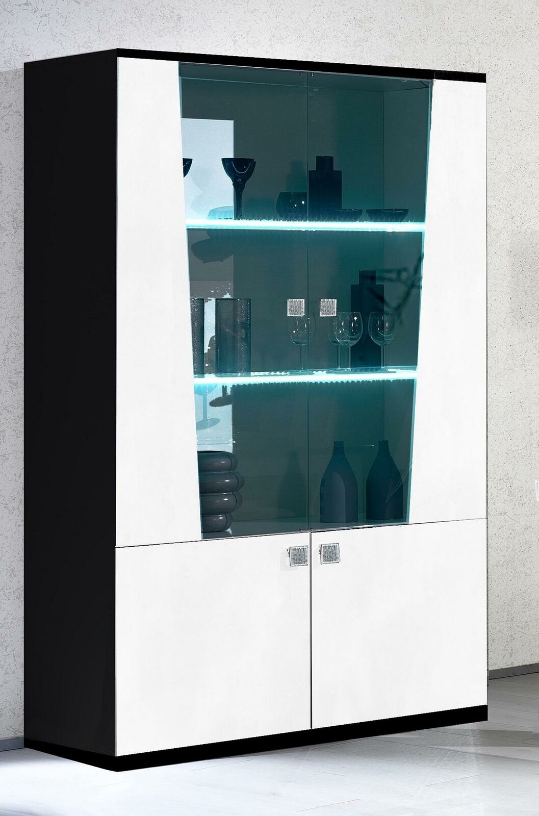 Moderne Holz Vitrine Vitrinen Vitrinenschrank Schrank Glasschrank Schränke