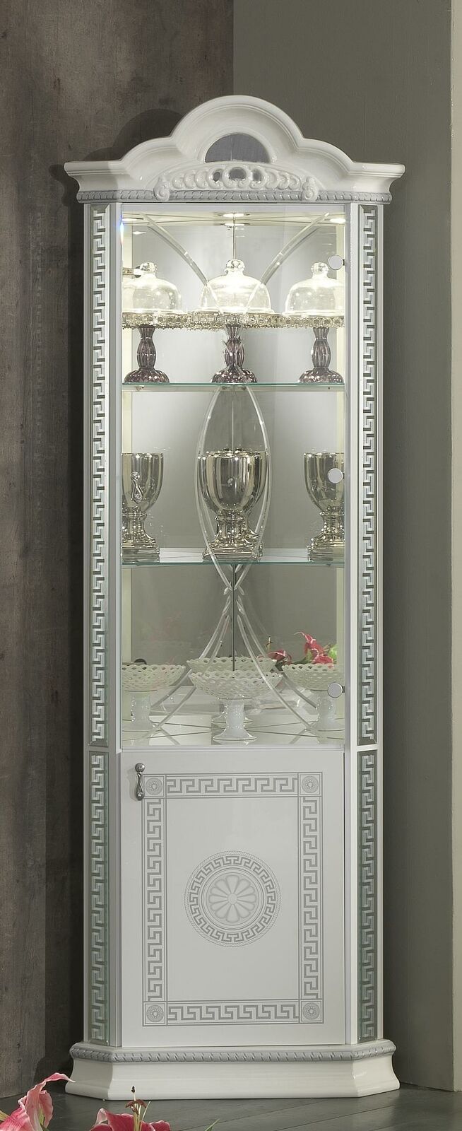 Eckschrank Luxus Vitrine Vitrinen Schrank Holz Schränke Italienische Stil