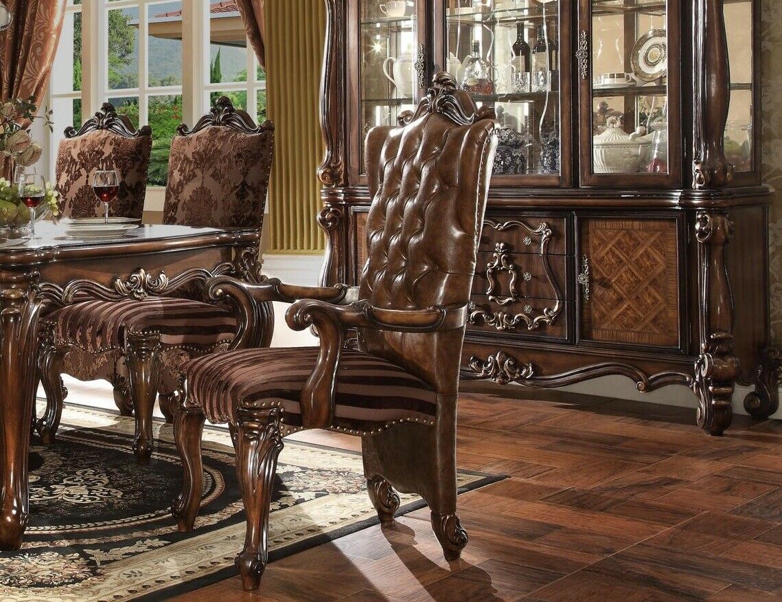 Stuhl Thron Sessel Set Esszimmer Designer Holz Antik Stil Barock Rokoko