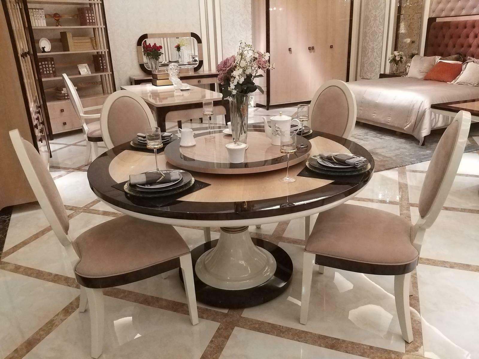 Modern Esstisch Tisch Holz Esszimmer Garnitur 4x Stuhl Set Stühle 5 tlg Set neu