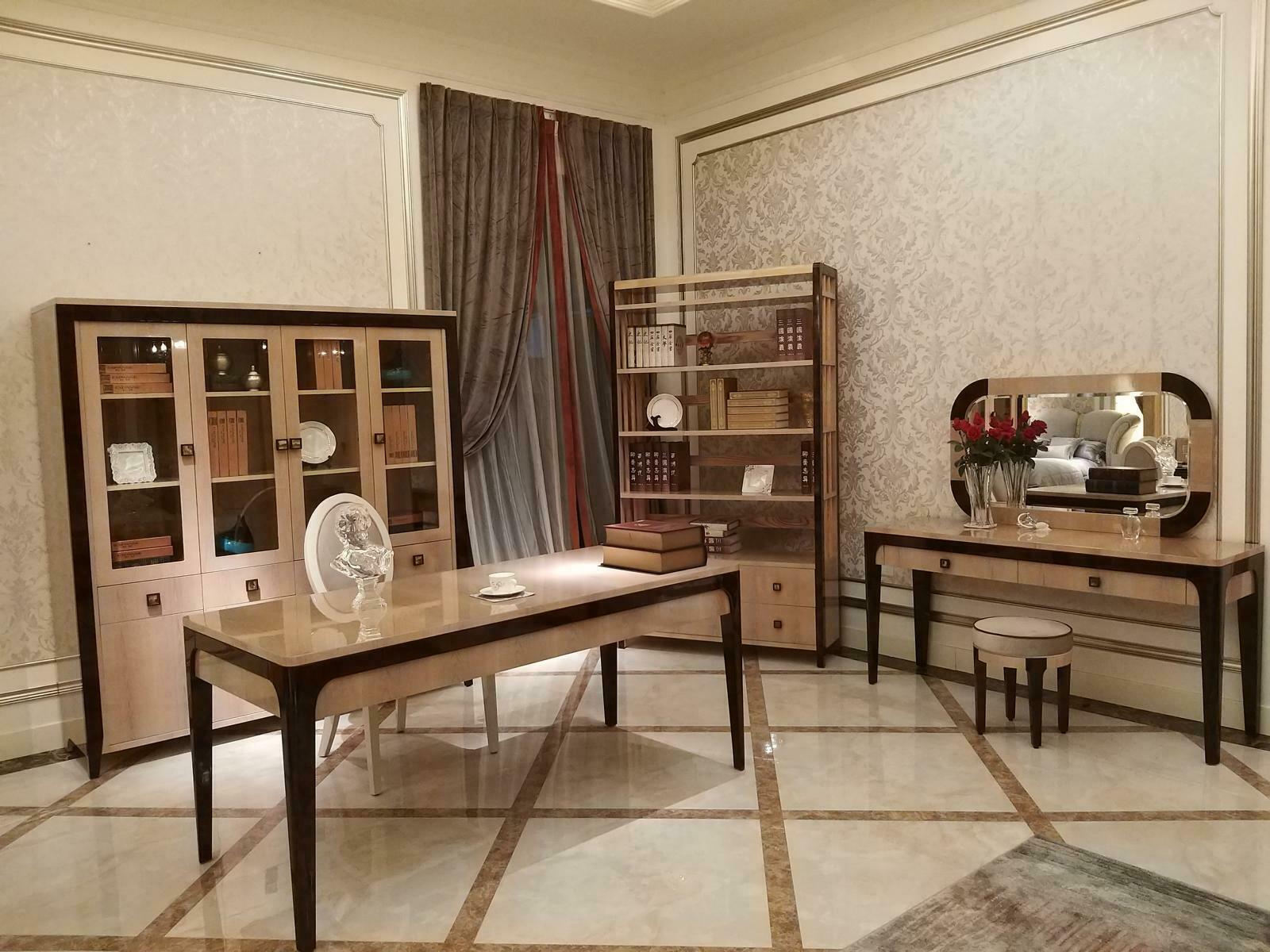 Büro Office Kanzlei Tisch Regal Akten Schrank Schreib Moderner Holz Schreibtisch