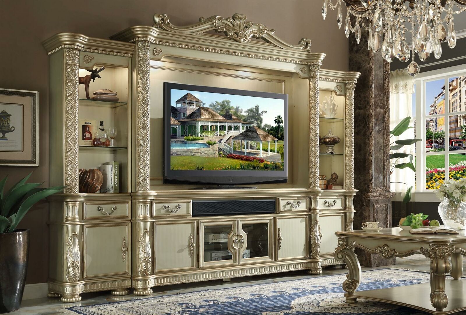 Wohnwand TV-Wand Anbauwand Wohnzimmer Möbel Klassische Wohnwände