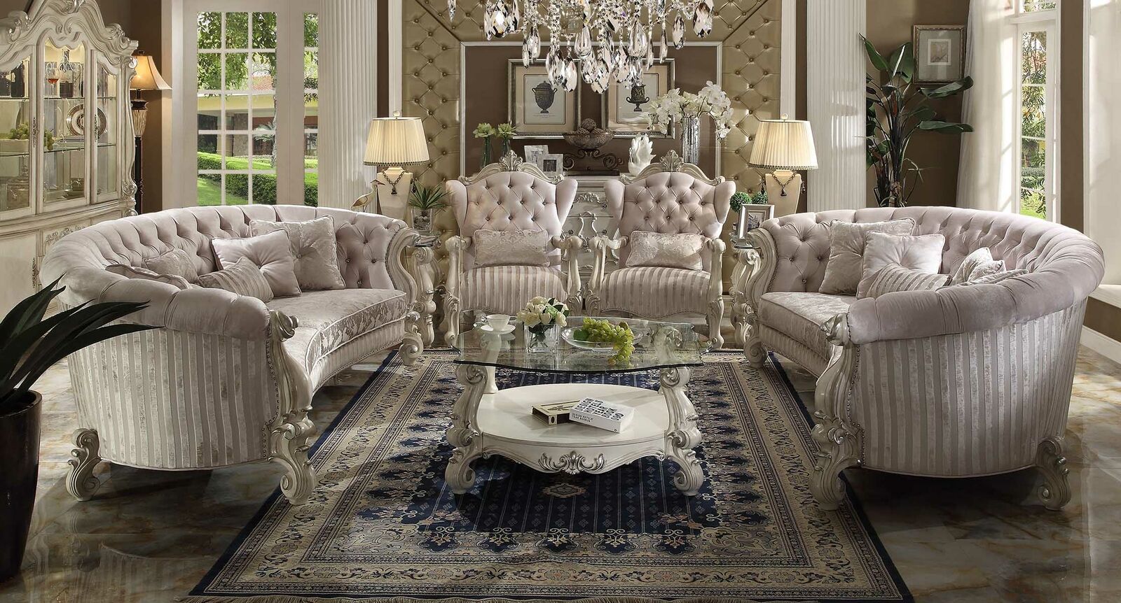 Sofagarnitur Barock Sitzer Wohnlandschaft Sofa Polster Garnitur Sofas