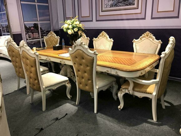 Möbel Tisch 8x Stuhl Sets Esszimmer Garnitur Holz Komplett Barock Rokoko