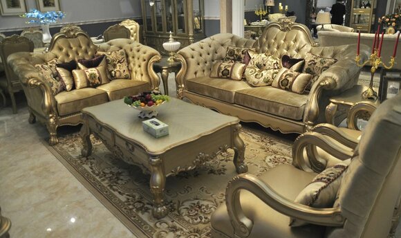 Luxus Sofagarnitur 3+2+1 Sitzer Set Sofa Polster Couchen Couch Chesterfield