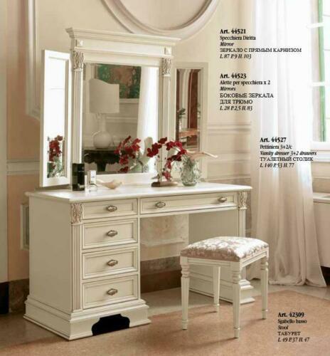 Schminktisch Spiegel Hocker Komplett Set Kommode Schlafzimmer Neu 3tlg.