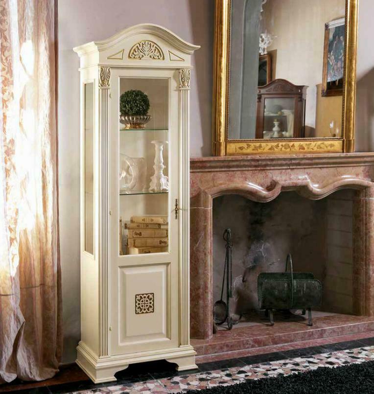 Vitrine Glas Schrank Wohnzimmer Schaufenster 1 trg. Vitrinen Hochschrank