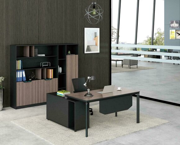 Home Office Schreibtisch mit Regal Büroeinrichtung Möbel Schreibtisch