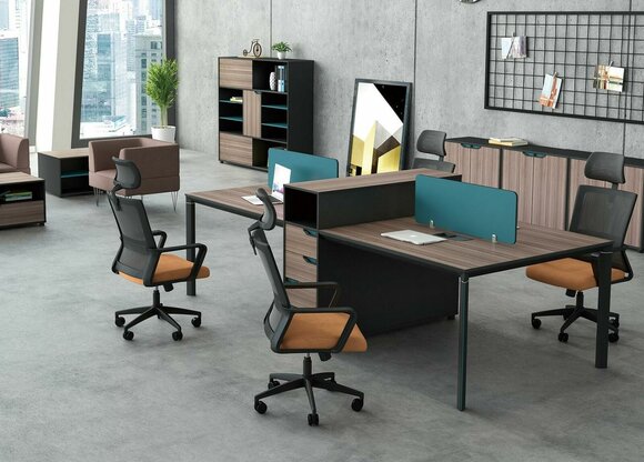 schreibtisch workstation tisch 4 arbeitsplätze counter holz tische büro möbel