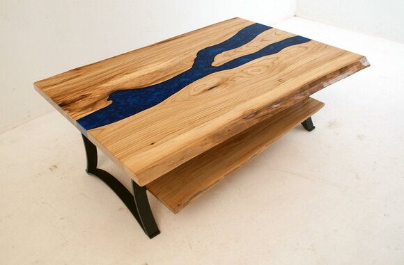 Couchtisch River Tisch Echtes Holz Flusstisch Massiv Epoxidharz Tische