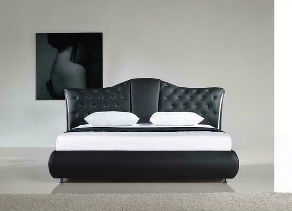 Chesterfield Bett Design Klassische Betten Doppel Leder Polster Schlafzimmer