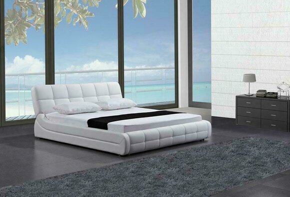 Modernes Bett Betten Polster Doppel Ehe Hotel Luxus Leder Designer