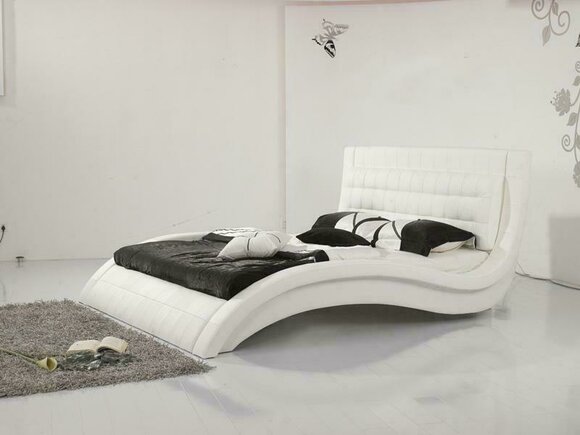 Designer Bett Ehebett Doppelbett Polsterbett Schlafzimmer Lederbett Neu