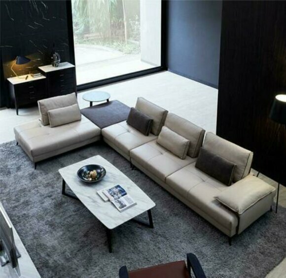 Design Sofa Ecksofa Couch Polster Eckgarnitur Couchen Leder Wohnlandschaft