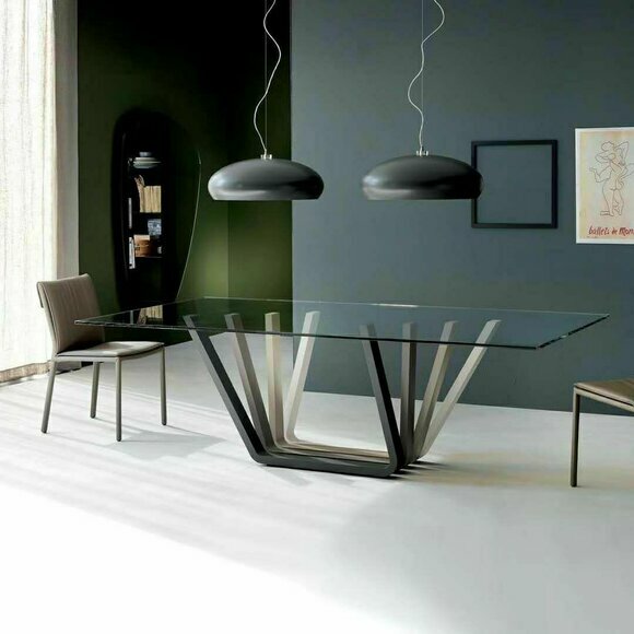 Designer Ess Tisch Klassischer Luxus Metall Tische Wohn Zimmer Glas Frei