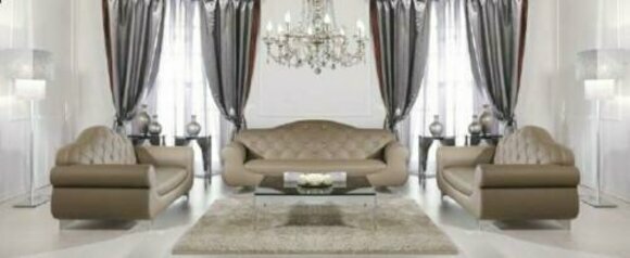 Sofagarnitur Chesterfield Sofa Kristalle Polster 3+1+1 Garnitur Couch Sofas