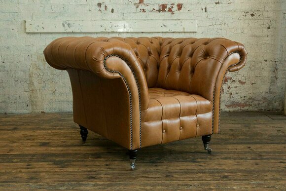 Fernseh Sessel Design Chesterfield Lounge xxl Club Sofa Einsitzer 125cm
