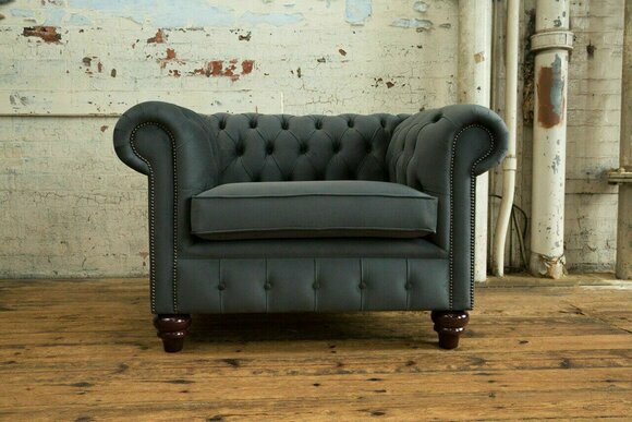 Chesterfield Design Sessel Couch Polster Luxus Textil Couchen 1 Sitzer