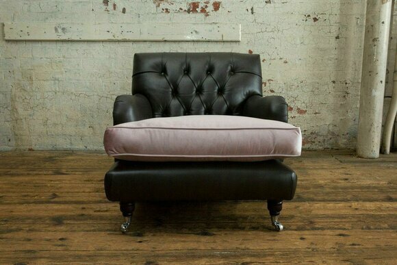 Sessel Fernseh Sitz Club Lounge Textil Leder Edler Design Chesterfield Polster