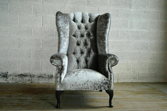 Ohrensessel Chesterfield Sofa Couch Polster 1 Sitzer Sessel Sofas Textil