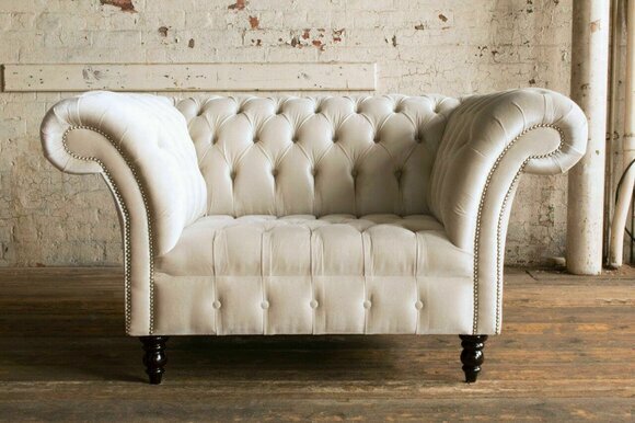 Chesterfield Sofa Couch Polster Garnitur 1,5 Sitzer Sofas Klassisch Einsitzer