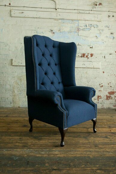 Ohrensessel Chesterfield Sofa Couch Polster 1 Sitzer Sessel Sofas Textil