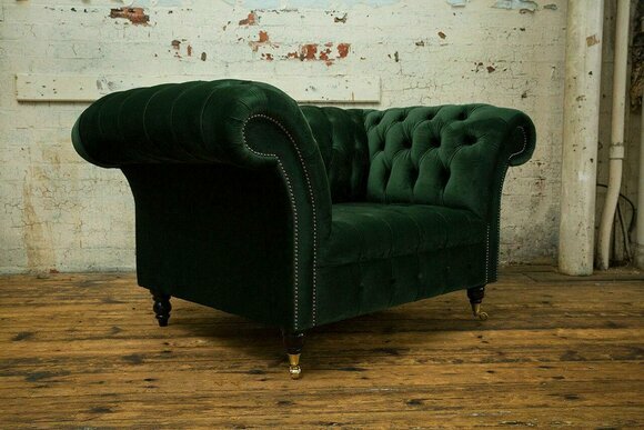 Chesterfield Design Stoff Couch Sessel 1.5 Sitzer Polster Sofas Lounge
