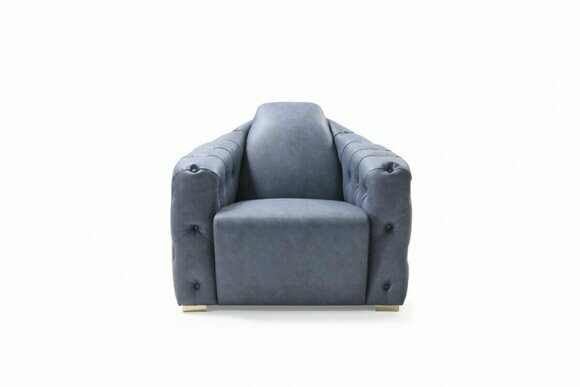Italienische Sofa 2x Einsitzer Couch Set 1+1 Sitz Polster Set Chesterfield Neu