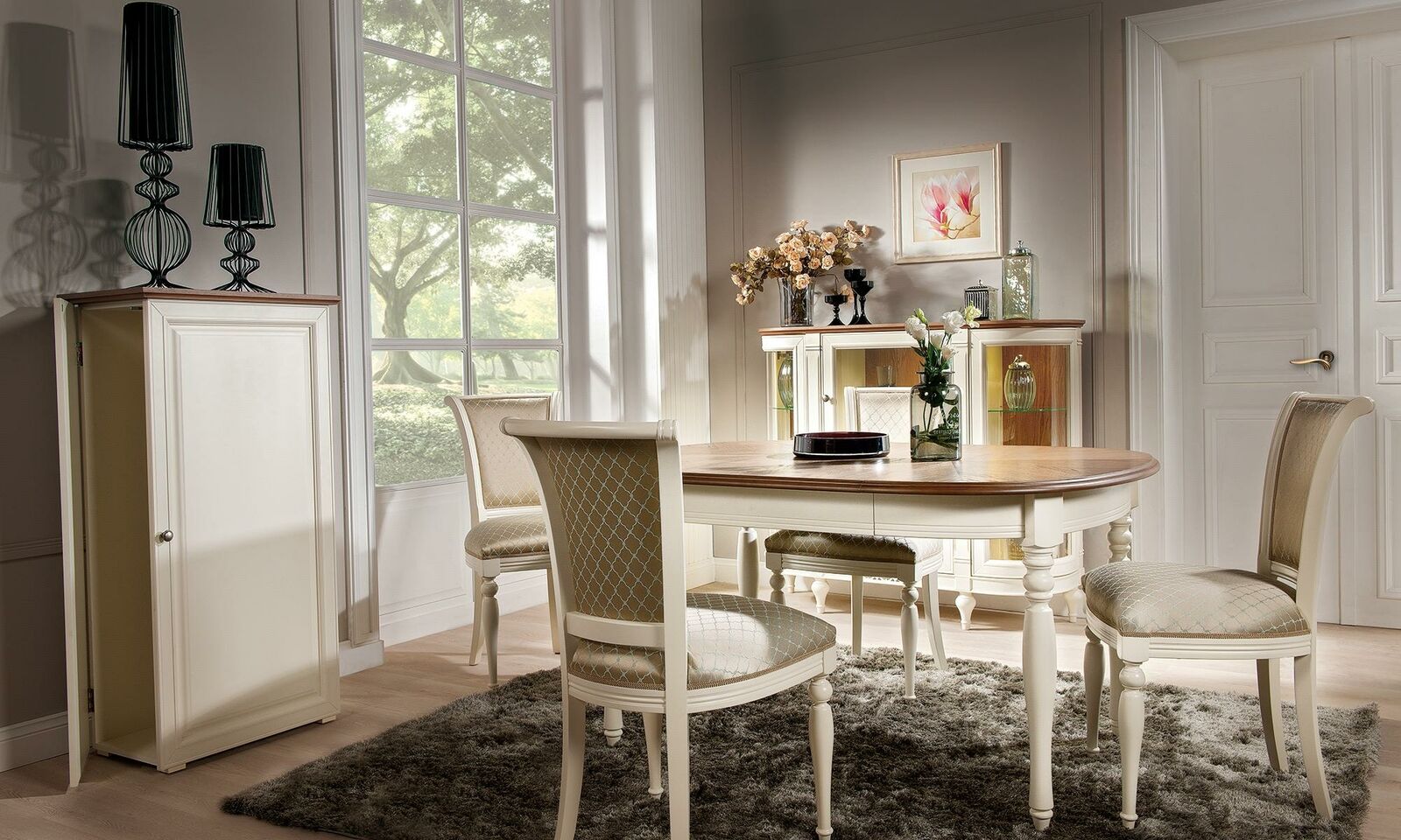 Set Esstisch 4x Stühle Lehn Stuhl Garnitur Tische Esszimmer Gruppe 5tlg. Holz