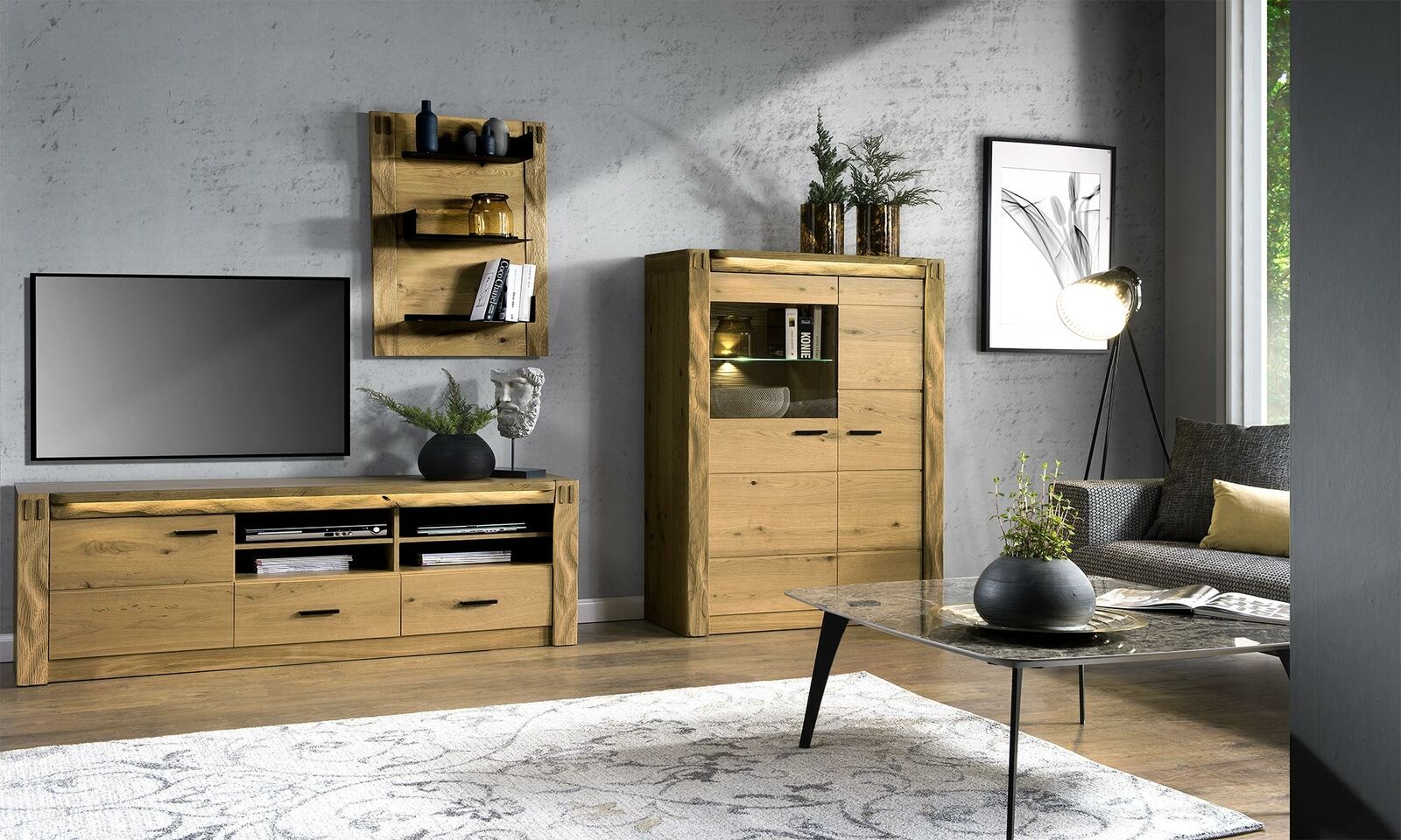 Modernes Design Wohn Wand Wohnzimmer Sideboard RTV Regal Vitrine