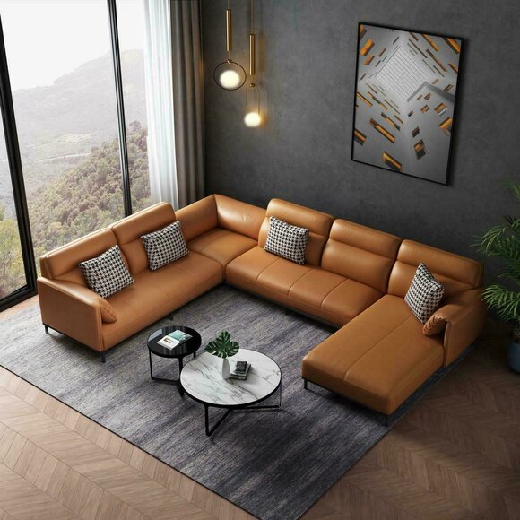 Wohnzimmer Eckcouch Design Ecksofa Möbel Lederpolster Couch Sofa