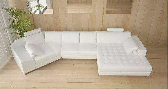 Moderne Sofa Ecksofa U Form Ledersofa Eckcouch Polster Designer Sofa