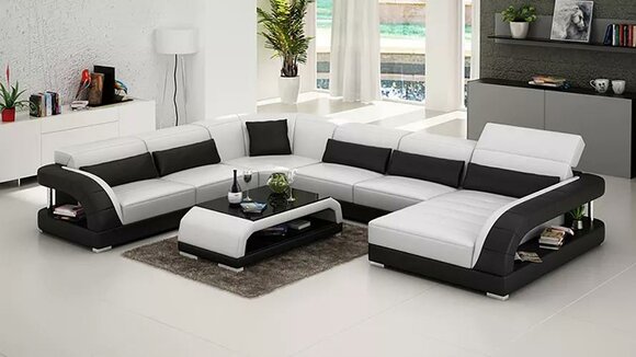 Design Ecksofa Wohnzimmer Möbel Moderne Eckcouch Lederpolster Couch
