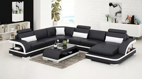 Design Ecksofa Wohnzimmer Möbel Moderne Eckcouch Lederpolster Couch
