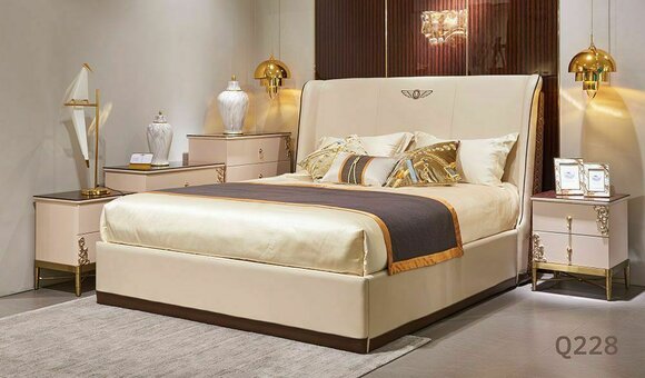 Bett 2x Nachttisch 3 tlg. Schlafzimmer Sets Design Modern Luxus Betten