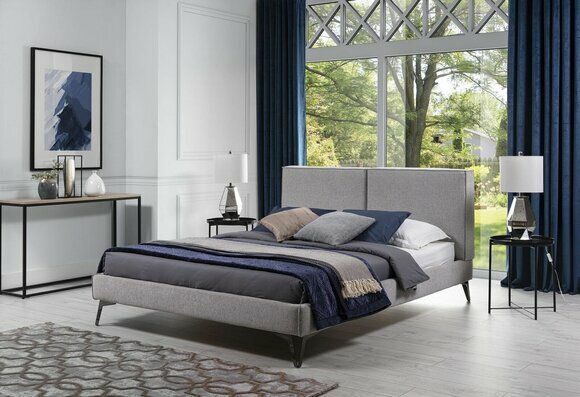 Luxus Leder Textil Bett Polster Betten Doppel Modernes Ehe 140/160/180 Neu