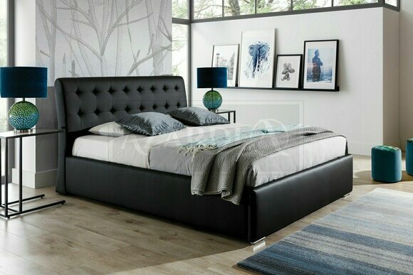 Klassisches Luxus Betten Polster Leder Textil Hochwertiges Schlafzimmer