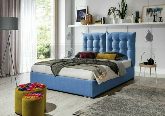 Blaues Polster Bett Moderne Bettgestelle Möbel Luxus Hotel Betten Schlafzimmer