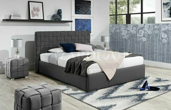 Graue Betten Schlafzimmer Textil Ehe Doppel Bett Bettgestell Hotel Luxus