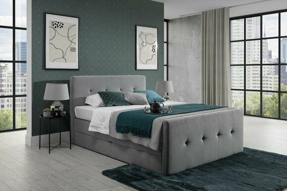 Chesterfield Bett Schlafzimmer Betten Textil 180x200cm Samt Big Hotel Betten Neu