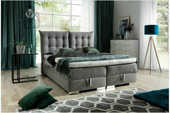 Boxspringbett Klassische Design Polster Englische Betten Doppelbett Beige