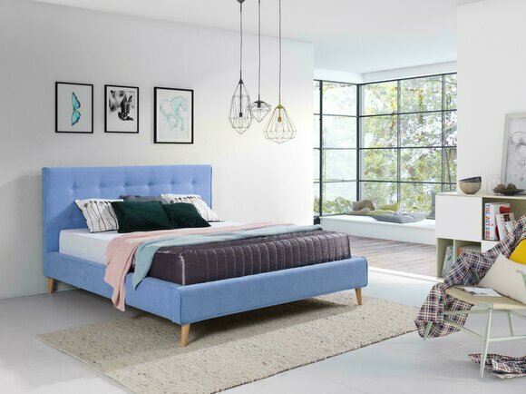 Hotel Chesterfield Luxus Bett Blau Schlafzimmer Englische Betten 180 x 200cm