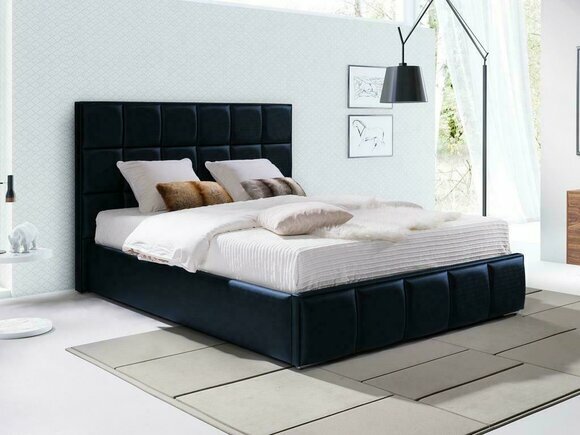 Schwarzes Bett Polster Design Luxus Doppel Betten Schlaf Zimmer jvmoebel®