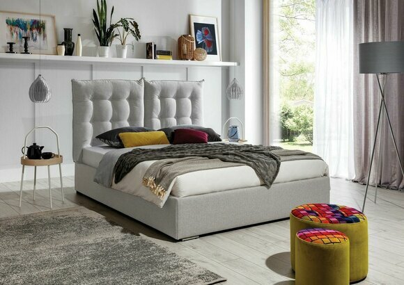 Designer Bett Schlafzimmer Betten Textil Leder Hotel Luxus Polster Samt