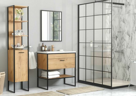 Badezimmer Badmöbel Set Badmöbelset Waschbecken 3tlg. Zimmer Design