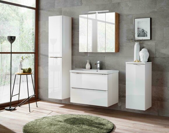 Design Badezimmer Möbel Bad 4 tlg. Set Garnitur Schrank Waschbecken
