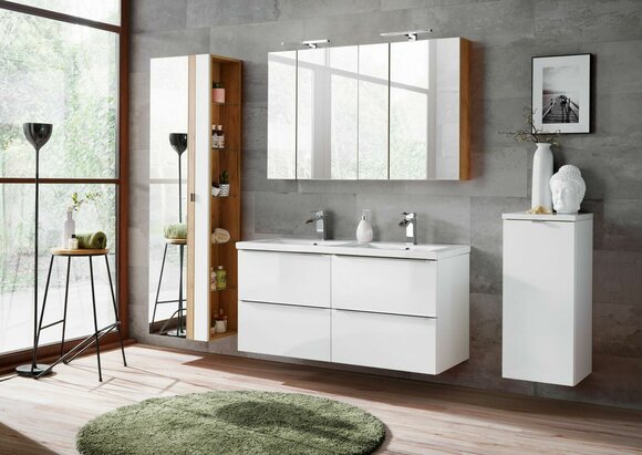 Design Badezimmer Möbel Bad 6 tlg. Set Garnitur Schrank Waschbecken