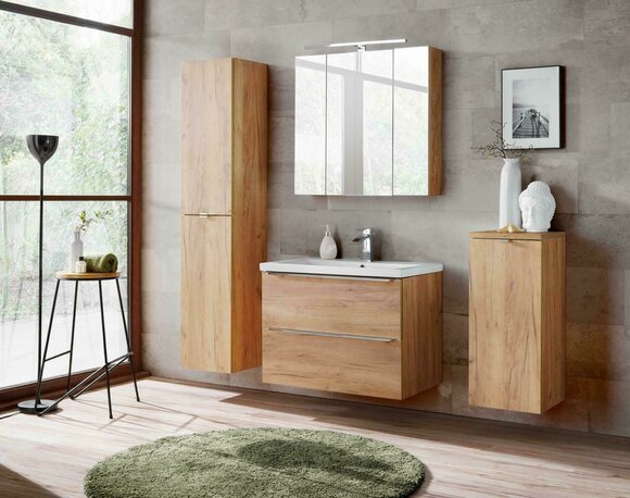 Design Badezimmer Möbel Bad 4 tlg. Set Garnitur Schrank Waschbecken