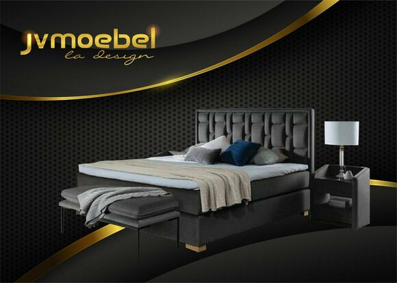 Chesterfield Doppelbett Schlafzimmer Samt Betten Bettgestell Nachttisch 3tlg Set